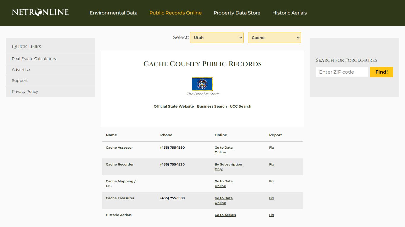 Cache County Public Records - NETROnline.com